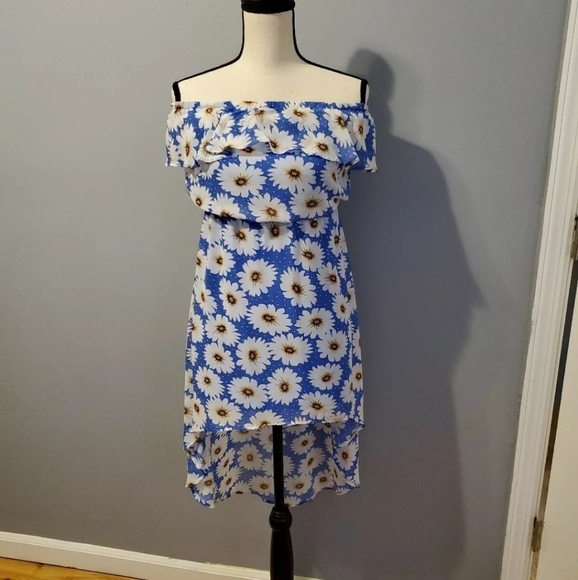 Dresses & Skirts - Hi-Lo Floral Strapless Dress with Elastic Waist